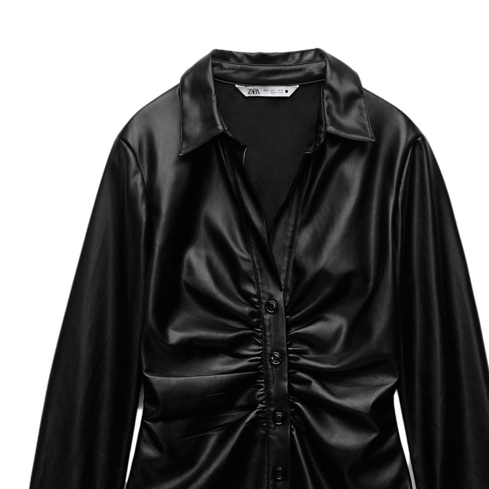 Zara Women's Sleek Black Leather Jacket